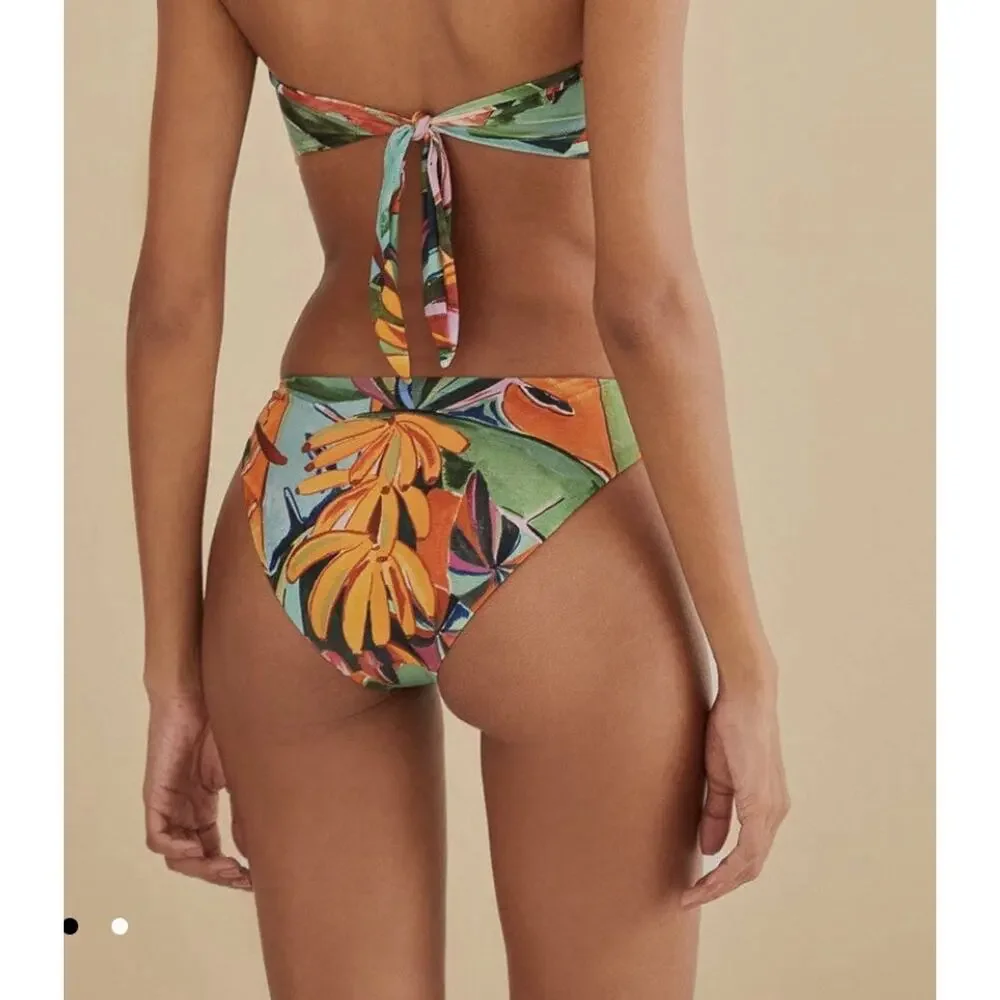 Farm Rio Banana Foliage Bikini Hot Pants Bottoms Size Large